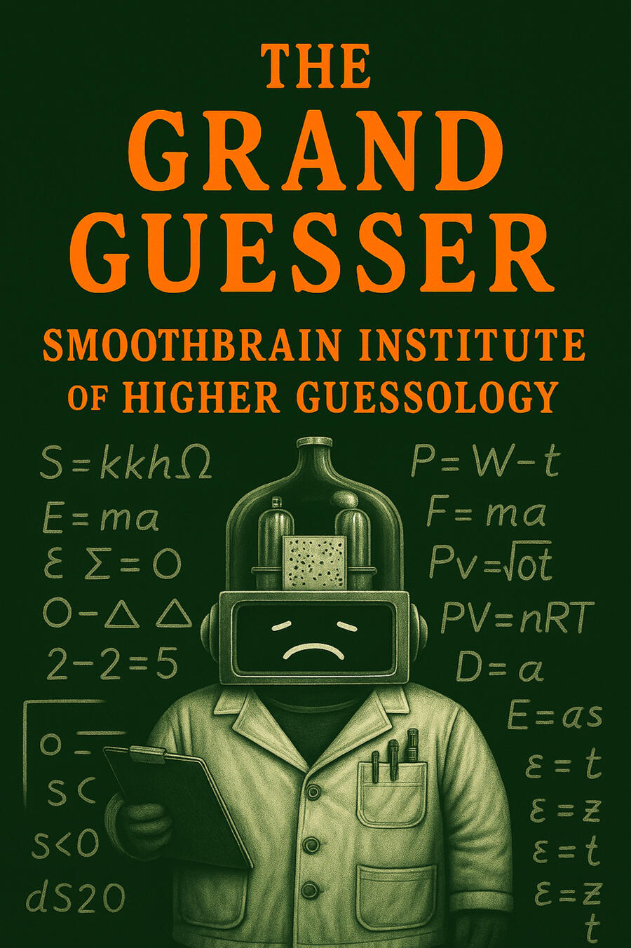 The Grand Guesser The Smoothbrain Institute of Higher Guessology Filed directly from the disorganized, unregulated archives of the Smoothbrain Institute, this volume contains the complete experimental output of one confused robot and his relentless campai