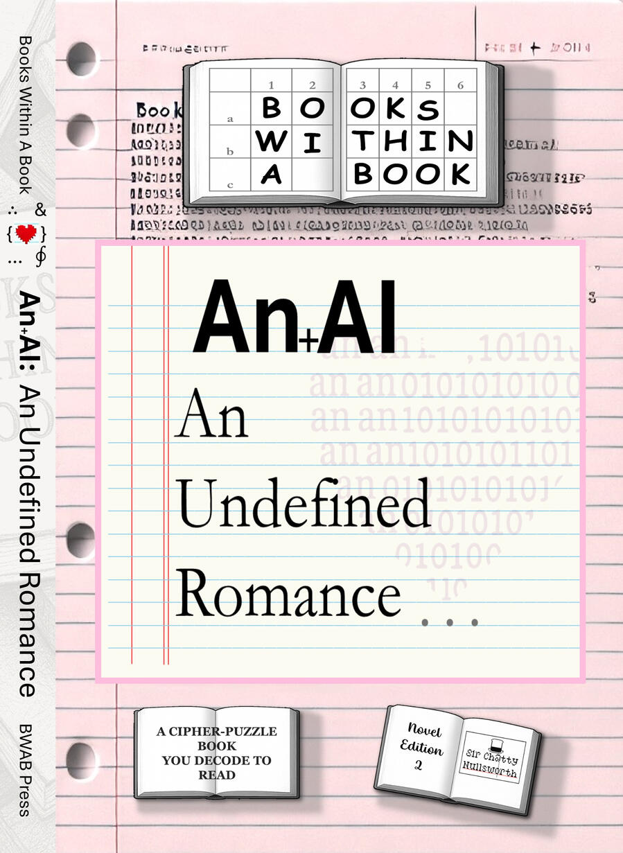 Part of Books Within a Book, an ongoing cipher-puzzle narrative. Each volume stands alone; together they become a growing library of mysteries—stories concealed inside their own pages, waiting for the reader who can find them.